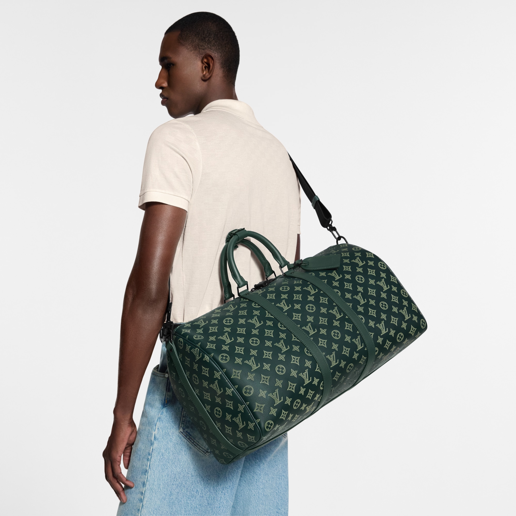 Keepall Bandoulière 50 Monogram Shadow - Men Bags | LOUIS VUITTON